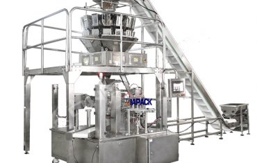 Automatic dry fruit standup pouch filling and sealing equipment
