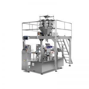 Automatic rotary packaging machine for pre-made bag (doy bag