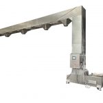 Kelių pildymo taškų kaušo padavimo liftas